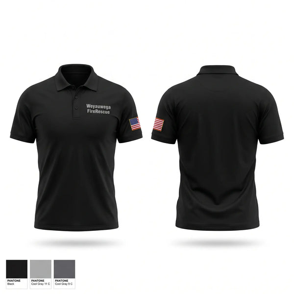 Short Sleeve Performance Polo, Weyauwega Fire/Rescue, Fire Department, Teamtime, Team time, sublimation, custom sports apparel, team uniforms, spirit wear, spiritwear, sports uniforms, custom shirts, team store, custom team store, fundraiser sports, apparel fundraiser