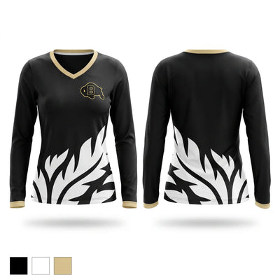 Buffalo Bison Women's Long Sleeve V-neck Shirt - 1