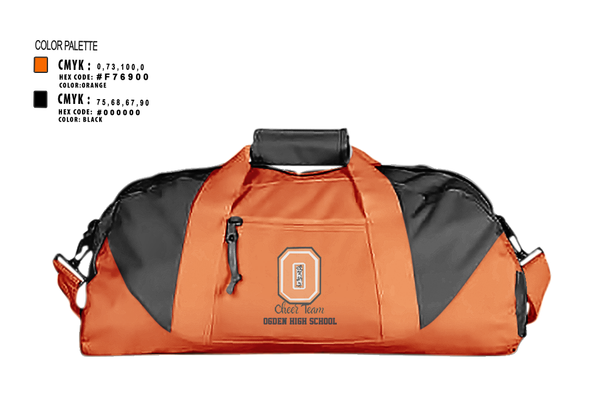 Duffle Bag, Ogden High School Cheer, Cheer, Teamtime, Team time, sublimation, custom sports apparel, team uniforms, spirit wear, spiritwear, sports uniforms, custom shirts, team store, custom team store, fundraiser sports, apparel fundraiser