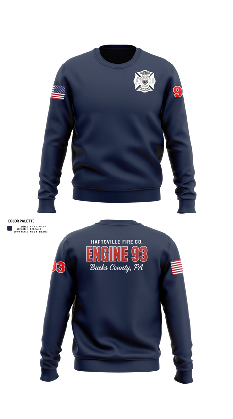 Crew Neck Sweatshirt, Hartsville Fire Company, Fire Department, Teamtime, Team time, sublimation, custom sports apparel, team uniforms, spirit wear, spiritwear, sports uniforms, custom shirts, team store, custom team store, fundraiser sports, apparel fundraiser