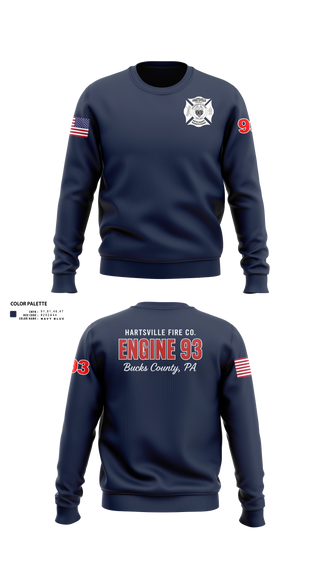 Crew Neck Sweatshirt, Hartsville Fire Company, Fire Department, Teamtime, Team time, sublimation, custom sports apparel, team uniforms, spirit wear, spiritwear, sports uniforms, custom shirts, team store, custom team store, fundraiser sports, apparel fundraiser