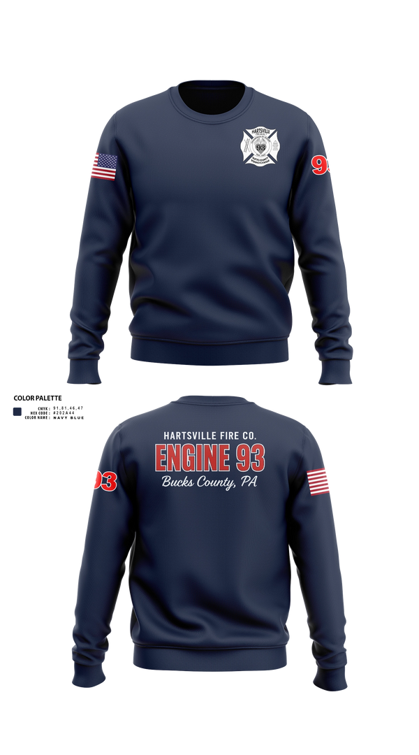 Crew Neck Sweatshirt, Hartsville Fire Company, Fire Department, Teamtime, Team time, sublimation, custom sports apparel, team uniforms, spirit wear, spiritwear, sports uniforms, custom shirts, team store, custom team store, fundraiser sports, apparel fundraiser