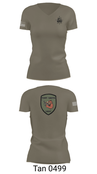 Womens Short Sleeve Vneck Shirt, Fort Smith Swat Team, Track & Field, Teamtime, Team time, sublimation, custom sports apparel, team uniforms, spirit wear, spiritwear, sports uniforms, custom shirts, team store, custom team store, fundraiser sports, apparel fundraiser