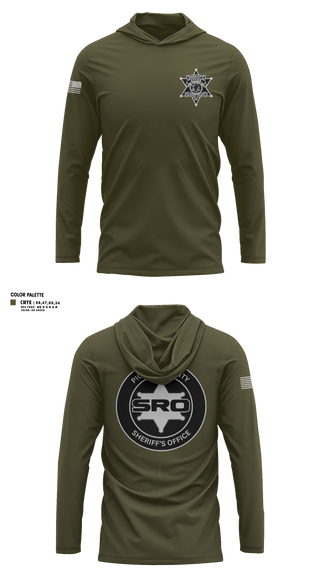Long Sleeve Performance Shirt with hood, Pickens County Sheriff’s Office, Police, Teamtime, Team time, sublimation, custom sports apparel, team uniforms, spirit wear, spiritwear, sports uniforms, custom shirts, team store, custom team store, fundraiser sports, apparel fundraiser