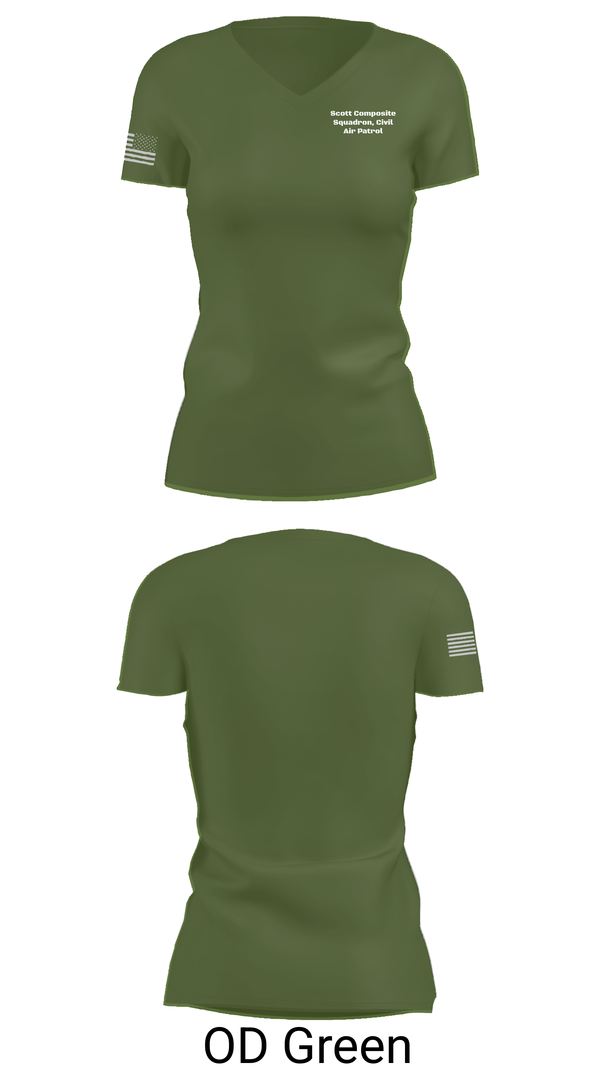 Womens Short Sleeve Vneck Shirt, Scott Composite Squadron, Civil Air Patrol, , Teamtime, Team time, sublimation, custom sports apparel, team uniforms, spirit wear, spiritwear, sports uniforms, custom shirts, team store, custom team store, fundraiser sports, apparel fundraiser