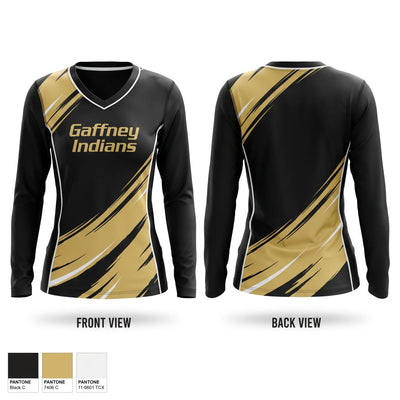 Gaffney Indians Women's Long Sleeve V-neck Shirt - 1