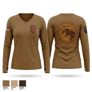 Womens Long Sleeve Vneck Shirt, B Co 3-25, Army, Teamtime, Team time, sublimation, custom sports apparel, team uniforms, spirit wear, spiritwear, sports uniforms, custom shirts, team store, custom team store, fundraiser sports, apparel fundraiser