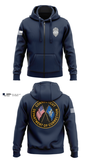 Zip Hoodie, Connecticut department of corrections, Police, Teamtime, Team time, sublimation, custom sports apparel, team uniforms, spirit wear, spiritwear, sports uniforms, custom shirts, team store, custom team store, fundraiser sports, apparel fundraiser