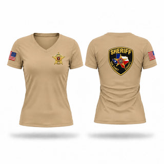 Womens Short Sleeve Vneck Shirt, Van Zandt county sheriff’s office, Police, Teamtime, Team time, sublimation, custom sports apparel, team uniforms, spirit wear, spiritwear, sports uniforms, custom shirts, team store, custom team store, fundraiser sports, apparel fundraiser