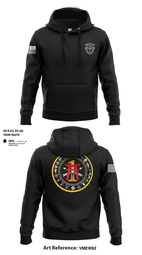 Hoodie, 1st Battalion, 1st Special Forces Group (Airborne), Army, Teamtime, Team time, sublimation, custom sports apparel, team uniforms, spirit wear, spiritwear, sports uniforms, custom shirts, team store, custom team store, fundraiser sports, apparel fundraiser