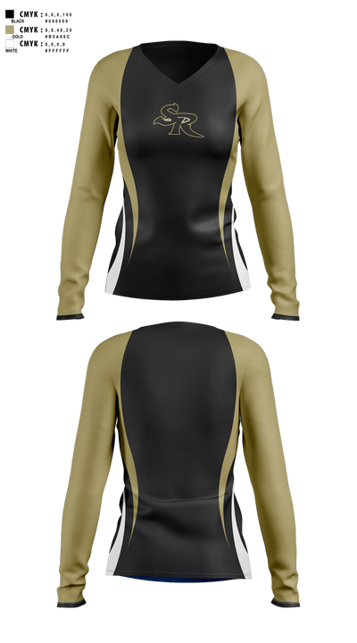 Staunton River Golden Eagles 76845210 Women's Long Sleeve V-neck Shirt - 2