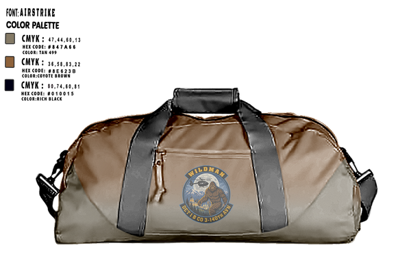 Duffle Bag, Wildman, National Guard, Teamtime, Team time, sublimation, custom sports apparel, team uniforms, spirit wear, spiritwear, sports uniforms, custom shirts, team store, custom team store, fundraiser sports, apparel fundraiser