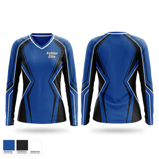 Womens Long Sleeve Vneck Shirt, Ashton Elite, Men's Basketball, Teamtime, Team time, sublimation, custom sports apparel, team uniforms, spirit wear, spiritwear, sports uniforms, custom shirts, team store, custom team store, fundraiser sports, apparel fundraiser