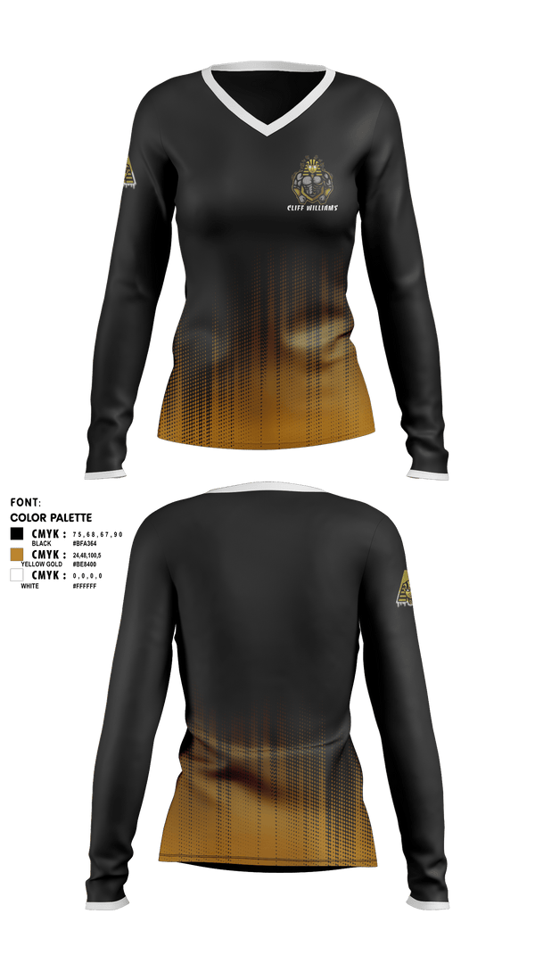 Women's Long Sleeve Vneck Shirt, Cliff WilliamsCliff Williams, , Teamtime, Team time, sublimation, custom sports apparel, team uniforms, spirit wear, spiritwear, sports uniforms, custom shirts, team store, custom team store, fundraiser sports, apparel fundraiser
