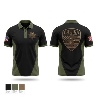 Short Sleeve Performance Polo, Oglesby, Police, Teamtime, Team time, sublimation, custom sports apparel, team uniforms, spirit wear, spiritwear, sports uniforms, custom shirts, team store, custom team store, fundraiser sports, apparel fundraiser