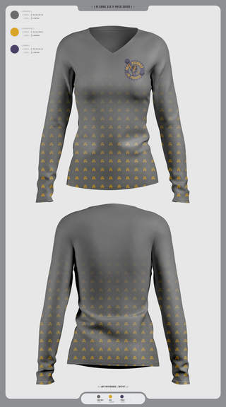 Womens Long Sleeve Vneck Shirt, Pac Hwy Lady Jr Pirates, Cheer, Teamtime, Team time, sublimation, custom sports apparel, team uniforms, spirit wear, spiritwear, sports uniforms, custom shirts, team store, custom team store, fundraiser sports, apparel fundraiser