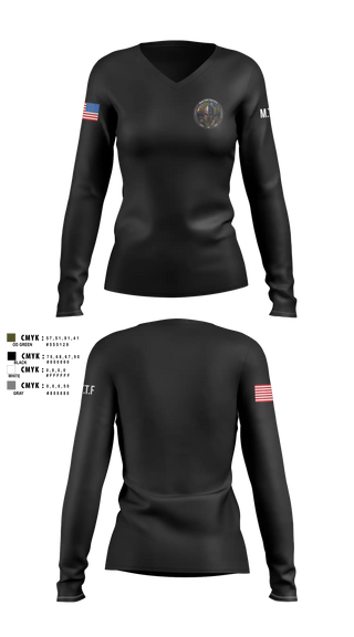 Womens Long Sleeve Vneck Shirt, Major Theft Task Force, Police, Teamtime, Team time, sublimation, custom sports apparel, team uniforms, spirit wear, spiritwear, sports uniforms, custom shirts, team store, custom team store, fundraiser sports, apparel fundraiser