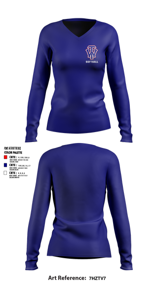 Womens Long Sleeve Vneck Shirt, W.I.T., Softball, Teamtime, Team time, sublimation, custom sports apparel, team uniforms, spirit wear, spiritwear, sports uniforms, custom shirts, team store, custom team store, fundraiser sports, apparel fundraiser