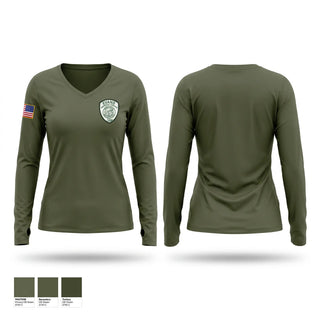 Womens Long Sleeve Vneck Shirt, Evans Emergency Services, Fire Department, Teamtime, Team time, sublimation, custom sports apparel, team uniforms, spirit wear, spiritwear, sports uniforms, custom shirts, team store, custom team store, fundraiser sports, apparel fundraiser
