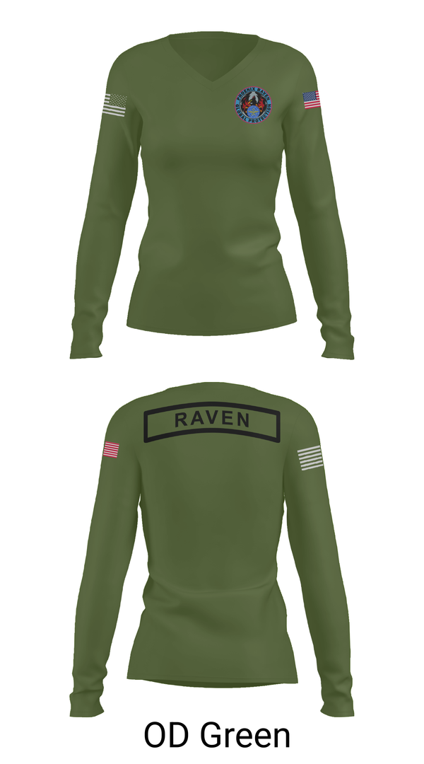 Womens Long Sleeve Vneck Shirt, Phoenix Raven Instrutor, , Teamtime, Team time, sublimation, custom sports apparel, team uniforms, spirit wear, spiritwear, sports uniforms, custom shirts, team store, custom team store, fundraiser sports, apparel fundraiser