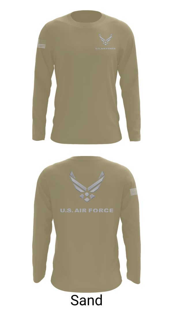 Long Sleeve Performance Shirt, USAF Volunteer, Air Force, Teamtime, Team time, sublimation, custom sports apparel, team uniforms, spirit wear, spiritwear, sports uniforms, custom shirts, team store, custom team store, fundraiser sports, apparel fundraiser