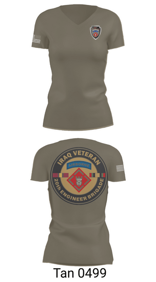 Womens Short Sleeve Vneck Shirt, 20th Airborne Engineer, Army, Teamtime, Team time, sublimation, custom sports apparel, team uniforms, spirit wear, spiritwear, sports uniforms, custom shirts, team store, custom team store, fundraiser sports, apparel fundraiser