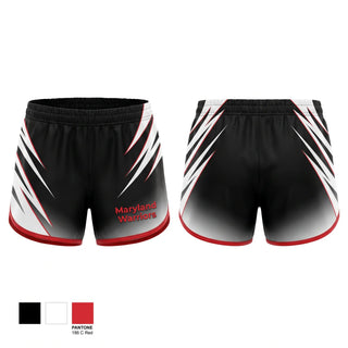 Womens Shorts, Maryland Warriors, Track & Field, Teamtime, Team time, sublimation, custom sports apparel, team uniforms, spirit wear, spiritwear, sports uniforms, custom shirts, team store, custom team store, fundraiser sports, apparel fundraiser