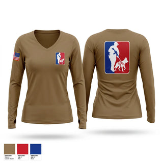 Womens Long Sleeve Vneck Shirt, G, Army, Teamtime, Team time, sublimation, custom sports apparel, team uniforms, spirit wear, spiritwear, sports uniforms, custom shirts, team store, custom team store, fundraiser sports, apparel fundraiser