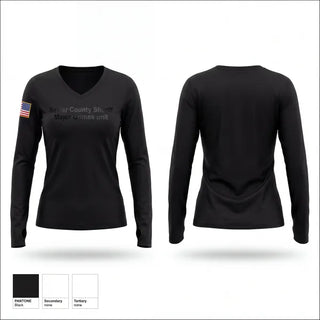 Womens Long Sleeve Vneck Shirt, Sevier County Sheriff Major Crimes unit, Police, Teamtime, Team time, sublimation, custom sports apparel, team uniforms, spirit wear, spiritwear, sports uniforms, custom shirts, team store, custom team store, fundraiser sports, apparel fundraiser