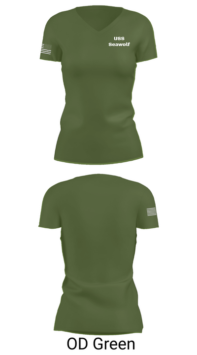 USS Seawolf 17203423 Women's Short Sleeve V-neck Shirt - 46
