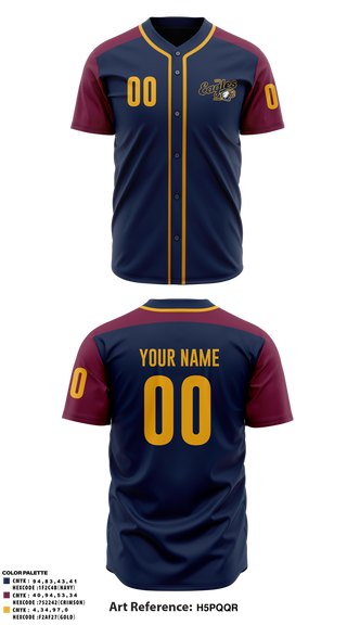 Full Button Baseball Jersey, Eagles, Baseball, Teamtime, Team time, sublimation, custom sports apparel, team uniforms, spirit wear, spiritwear, sports uniforms, custom shirts, team store, custom team store, fundraiser sports, apparel fundraiser