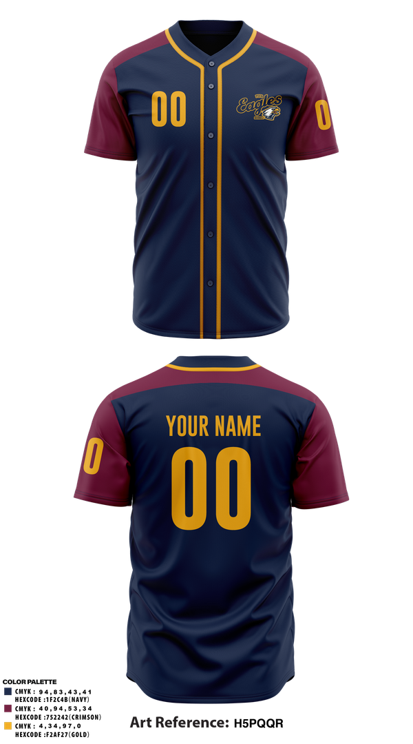 Full Button Baseball Jersey, Eagles, Baseball, Teamtime, Team time, sublimation, custom sports apparel, team uniforms, spirit wear, spiritwear, sports uniforms, custom shirts, team store, custom team store, fundraiser sports, apparel fundraiser