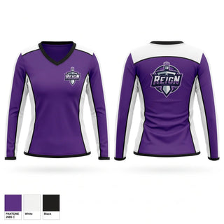 Womens Long Sleeve Vneck Shirt, Rivercity Reign, Men's Basketball, Teamtime, Team time, sublimation, custom sports apparel, team uniforms, spirit wear, spiritwear, sports uniforms, custom shirts, team store, custom team store, fundraiser sports, apparel fundraiser