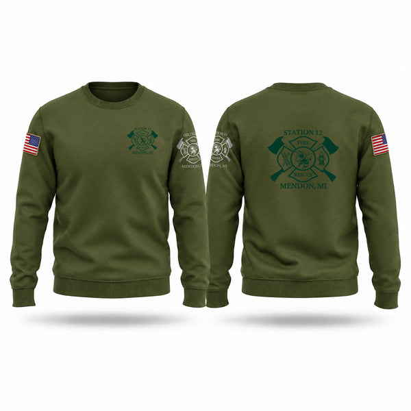 Crew Neck Sweatshirt, Mendon Fire, Fire Department, Teamtime, Team time, sublimation, custom sports apparel, team uniforms, spirit wear, spiritwear, sports uniforms, custom shirts, team store, custom team store, fundraiser sports, apparel fundraiser