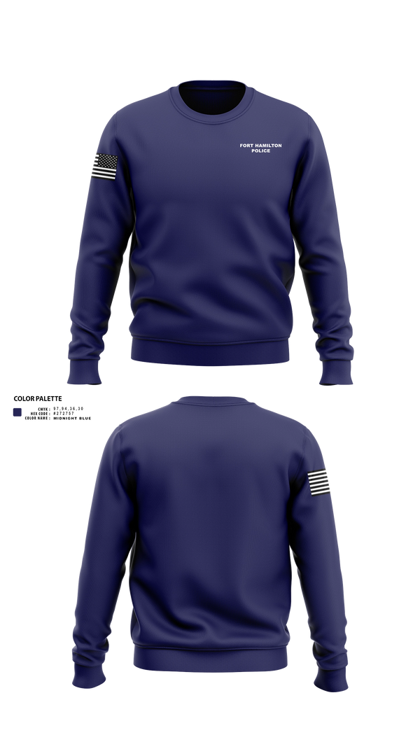 Crew Neck Sweatshirt, Fort Hamilton Police, Police, Teamtime, Team time, sublimation, custom sports apparel, team uniforms, spirit wear, spiritwear, sports uniforms, custom shirts, team store, custom team store, fundraiser sports, apparel fundraiser