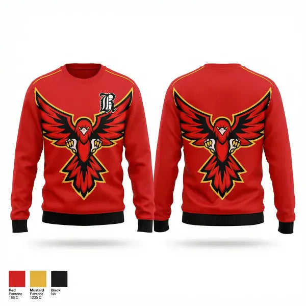 Crew Neck Sweatshirt, RedHawks, Baseball, Teamtime, Team time, sublimation, custom sports apparel, team uniforms, spirit wear, spiritwear, sports uniforms, custom shirts, team store, custom team store, fundraiser sports, apparel fundraiser