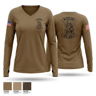 Womens Long Sleeve Vneck Shirt, JEA HSC 111, Navy, Teamtime, Team time, sublimation, custom sports apparel, team uniforms, spirit wear, spiritwear, sports uniforms, custom shirts, team store, custom team store, fundraiser sports, apparel fundraiser