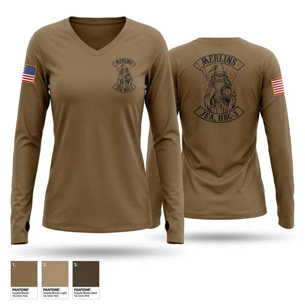 Womens Long Sleeve Vneck Shirt, JEA HSC 111, Navy, Teamtime, Team time, sublimation, custom sports apparel, team uniforms, spirit wear, spiritwear, sports uniforms, custom shirts, team store, custom team store, fundraiser sports, apparel fundraiser