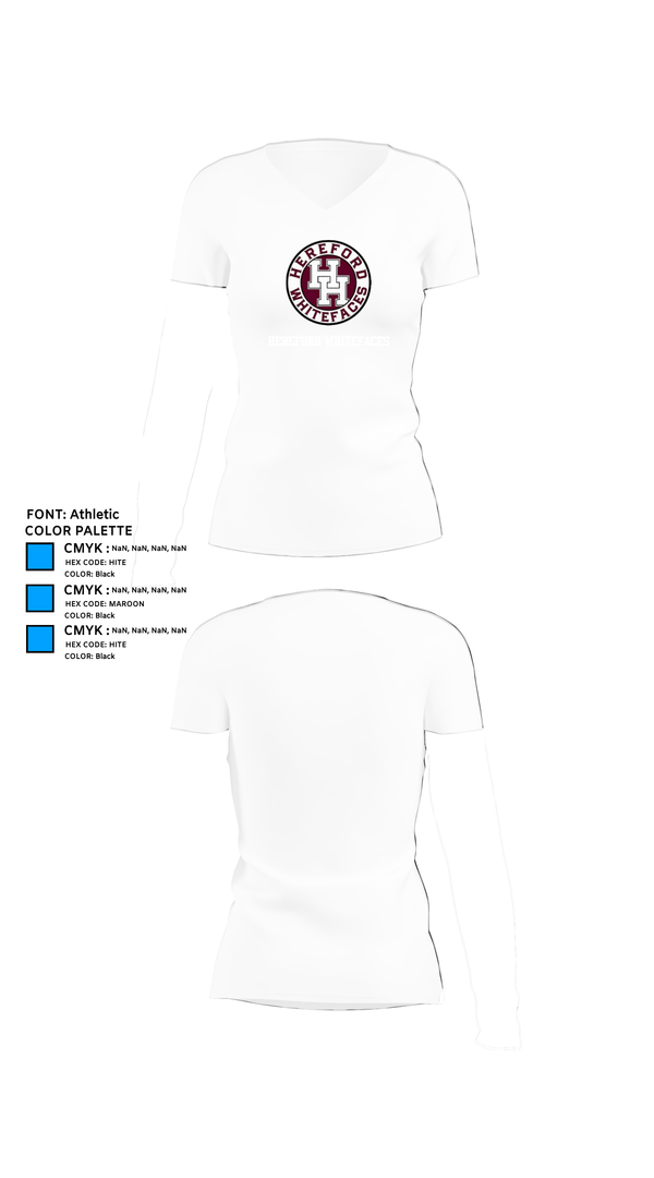 Womens Short Sleeve Vneck Shirt, Hereford Whitefaces, Wrestling, Teamtime, Team time, sublimation, custom sports apparel, team uniforms, spirit wear, spiritwear, sports uniforms, custom shirts, team store, custom team store, fundraiser sports, apparel fundraiser