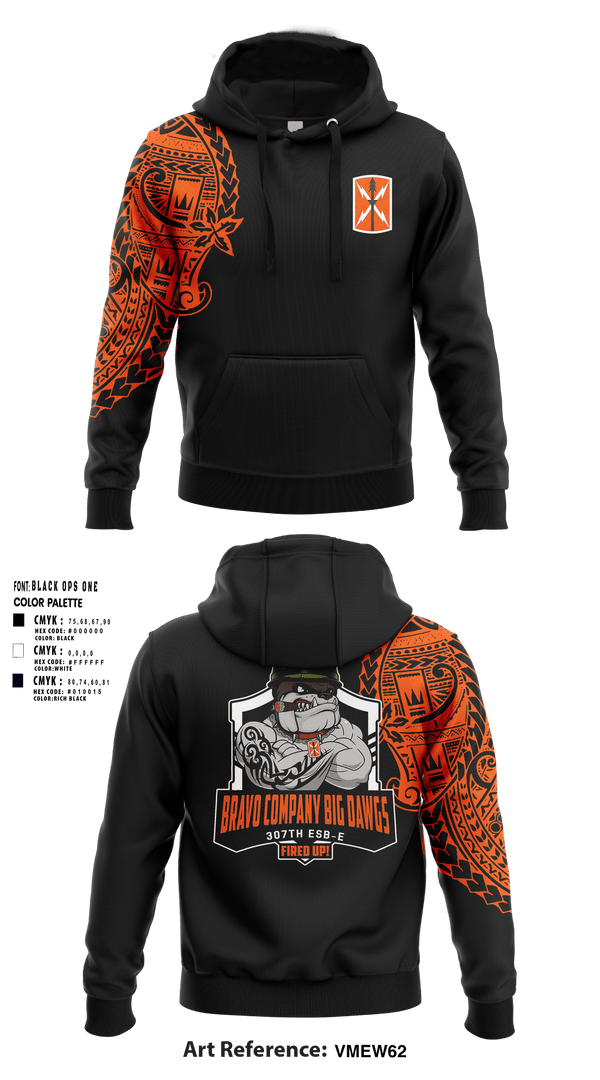 Hoodie, Bravo 307th ESBE, Army, Teamtime, Team time, sublimation, custom sports apparel, team uniforms, spirit wear, spiritwear, sports uniforms, custom shirts, team store, custom team store, fundraiser sports, apparel fundraiser