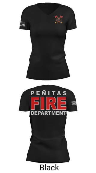 Womens Short Sleeve Vneck Shirt, Peñitas Fire Department, Fire Department, Teamtime, Team time, sublimation, custom sports apparel, team uniforms, spirit wear, spiritwear, sports uniforms, custom shirts, team store, custom team store, fundraiser sports, apparel fundraiser