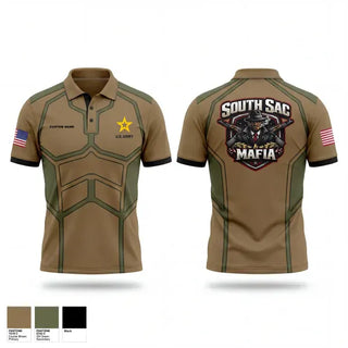 Short Sleeve Performance Polo, SAC SOUTH, Army, Teamtime, Team time, sublimation, custom sports apparel, team uniforms, spirit wear, spiritwear, sports uniforms, custom shirts, team store, custom team store, fundraiser sports, apparel fundraiser