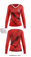 Harvard Cardinals Volleyball 7177262 Women's Long Sleeve V-neck Shirt - 1