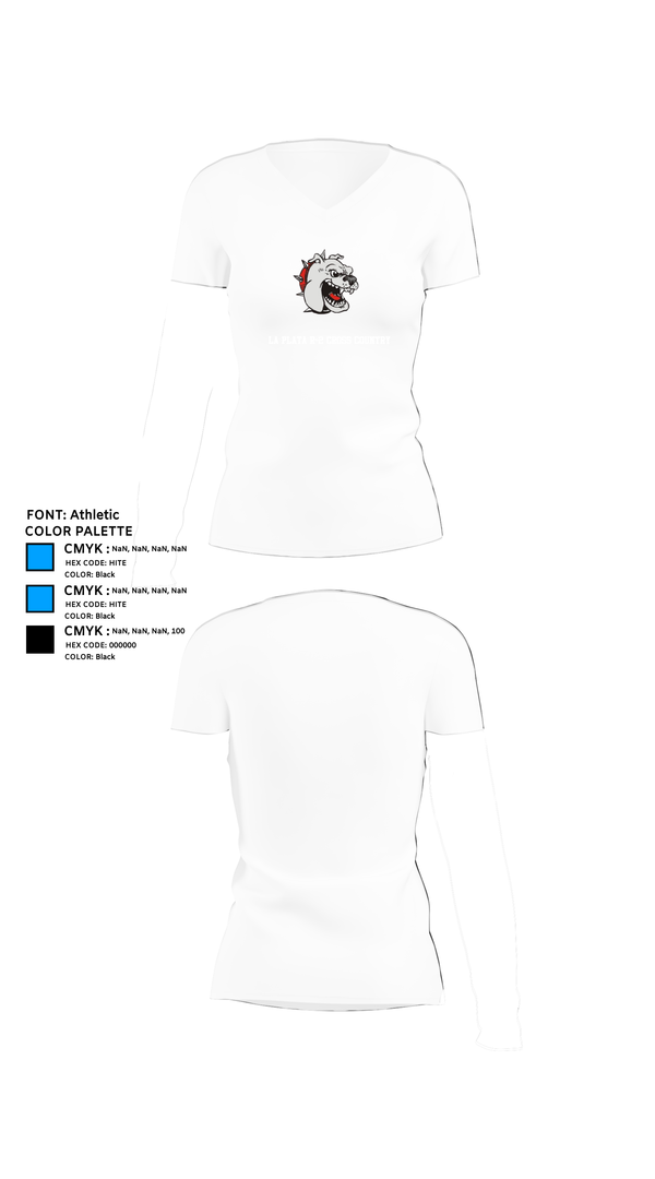 Womens Short Sleeve Vneck Shirt, La Plata R-2 Cross Country, Cross Country, Teamtime, Team time, sublimation, custom sports apparel, team uniforms, spirit wear, spiritwear, sports uniforms, custom shirts, team store, custom team store, fundraiser sports, apparel fundraiser