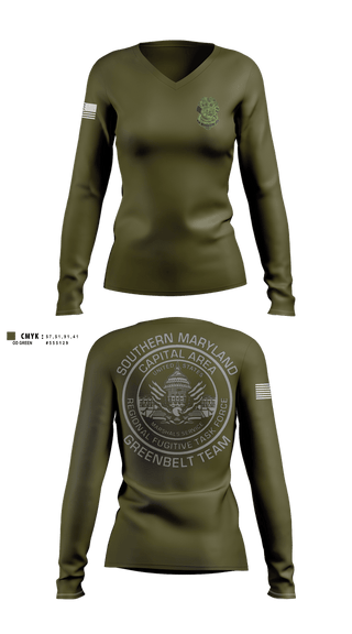 Womens Long Sleeve Vneck Shirt, Forest Heights Police, Police, Teamtime, Team time, sublimation, custom sports apparel, team uniforms, spirit wear, spiritwear, sports uniforms, custom shirts, team store, custom team store, fundraiser sports, apparel fundraiser