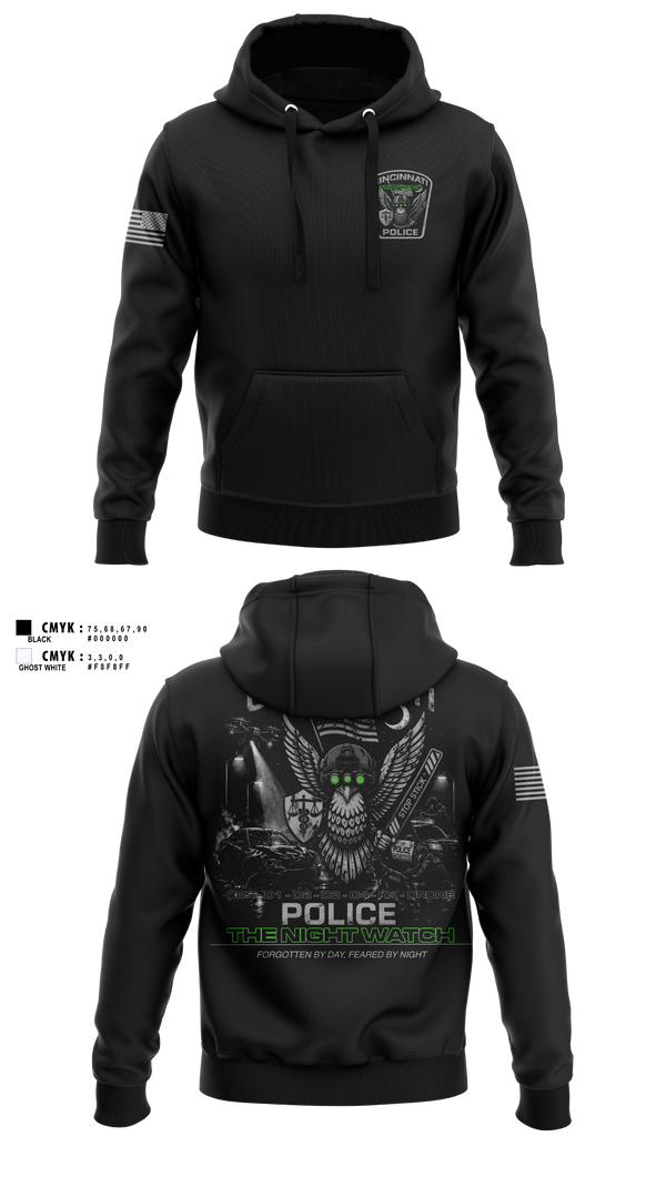 Hoodie, Cincinnati Police Night Shift, Police, Teamtime, Team time, sublimation, custom sports apparel, team uniforms, spirit wear, spiritwear, sports uniforms, custom shirts, team store, custom team store, fundraiser sports, apparel fundraiser