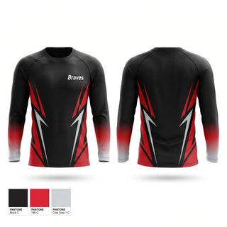 Long Sleeve Performance Shirt, Braves, Men's Soccer, Teamtime, Team time, sublimation, custom sports apparel, team uniforms, spirit wear, spiritwear, sports uniforms, custom shirts, team store, custom team store, fundraiser sports, apparel fundraiser