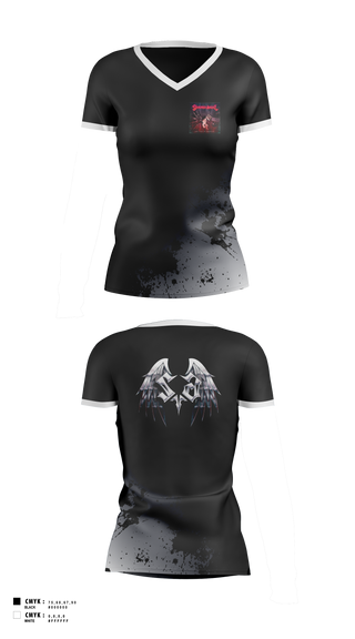 Womens Short Sleeve Vneck Shirt, Severed Angel, Rugby, Teamtime, Team time, sublimation, custom sports apparel, team uniforms, spirit wear, spiritwear, sports uniforms, custom shirts, team store, custom team store, fundraiser sports, apparel fundraiser