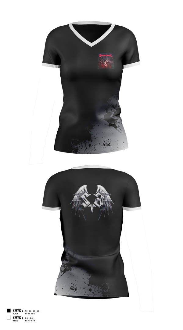 Womens Short Sleeve Vneck Shirt, Severed Angel, Rugby, Teamtime, Team time, sublimation, custom sports apparel, team uniforms, spirit wear, spiritwear, sports uniforms, custom shirts, team store, custom team store, fundraiser sports, apparel fundraiser