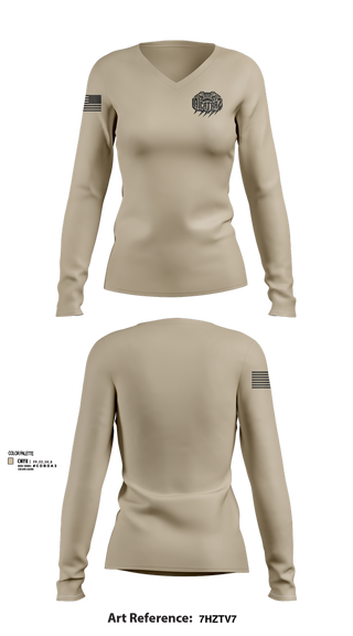 Womens Long Sleeve Vneck Shirt, Alligator Alcatraz, , Teamtime, Team time, sublimation, custom sports apparel, team uniforms, spirit wear, spiritwear, sports uniforms, custom shirts, team store, custom team store, fundraiser sports, apparel fundraiser